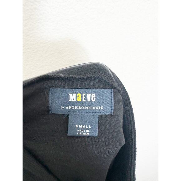 Anthropologie Maeve Asymmetrical Zipper Tube Top Black Size Small Quiet Luxury - Picture 5 of 11